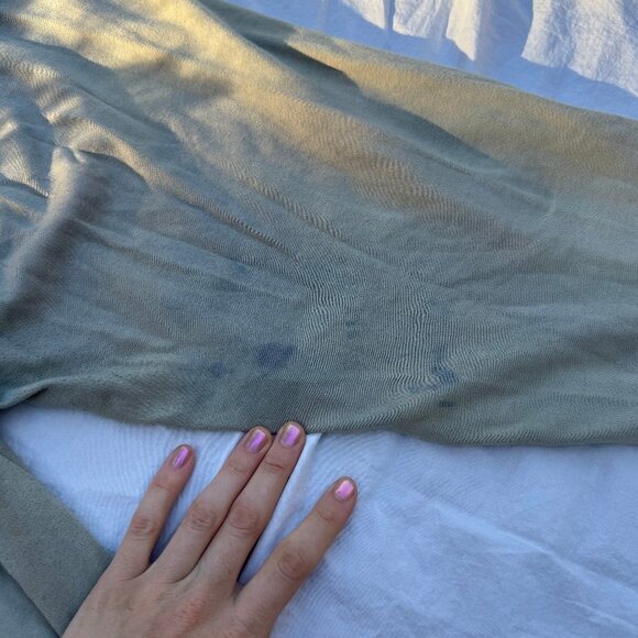 For Days Wear Wrecklessly Organic Cotton Relaxing Romper Distressed Khaki Sage - Picture 9 of 15